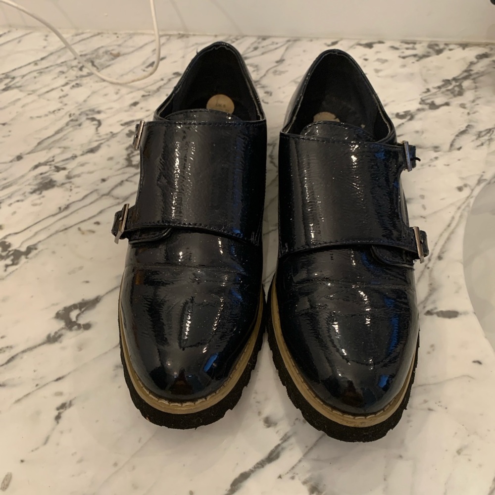 Navy Patent Loafers